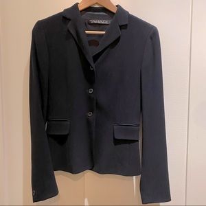 Tahari Navy Blue Wool Blend Blazer Size 2
